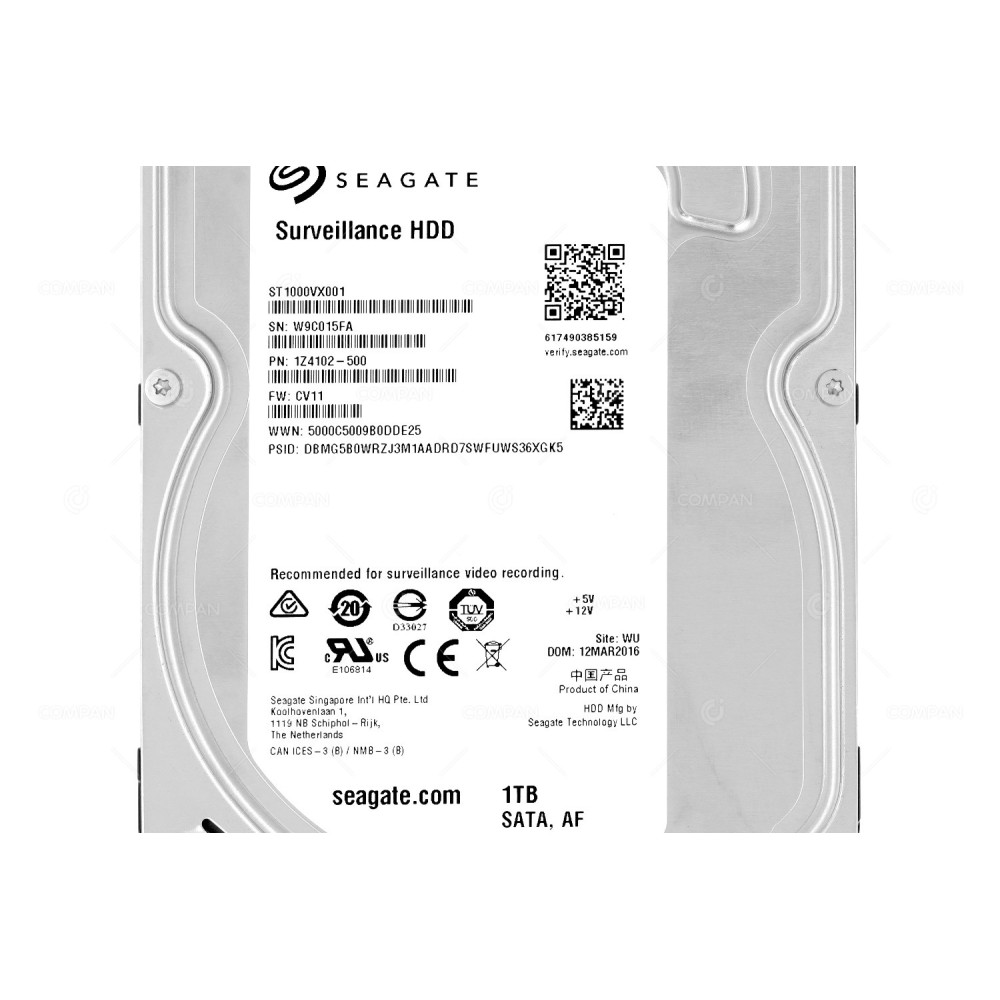 ST1000VX001 SEAGATE HARD DRIVE 1TB 5.4K 3G SATA 3.5 LFF 1Z4102-500